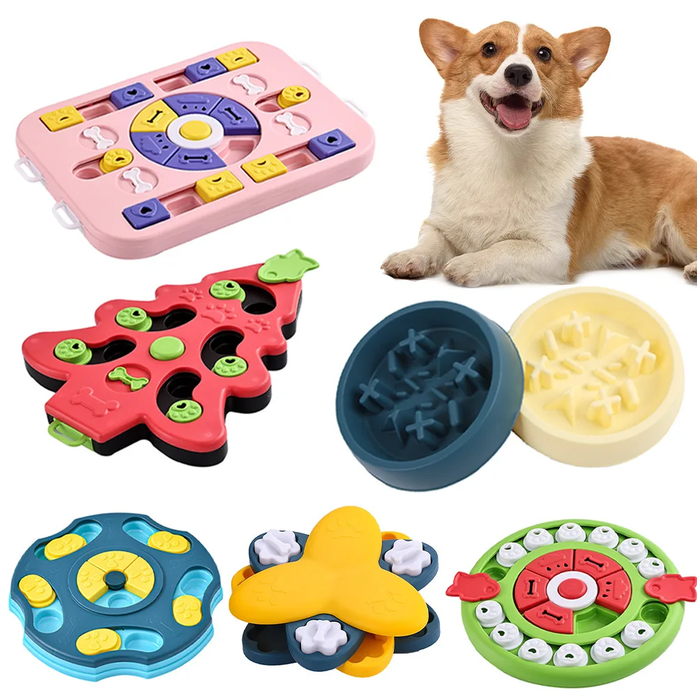 Dog Puzzle Feeder Toy - Welpen-IQ-Futterspender, langsam essend, rutschfeste Schüssel, Haustier,