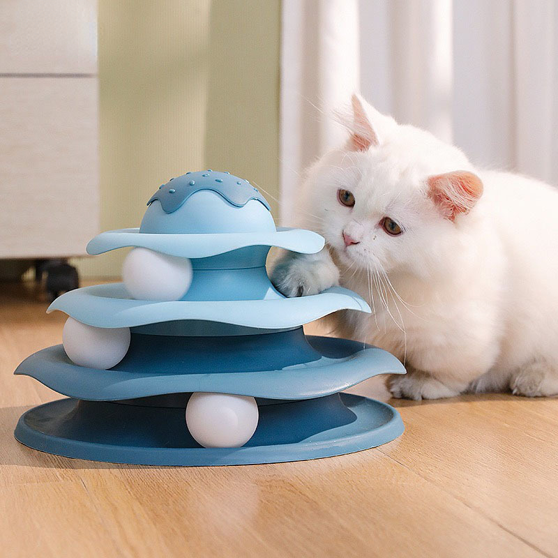 Interactive Squeaky Plush Dog Toy - Ball Spinning Katzen spielzeug Rotations rutsche