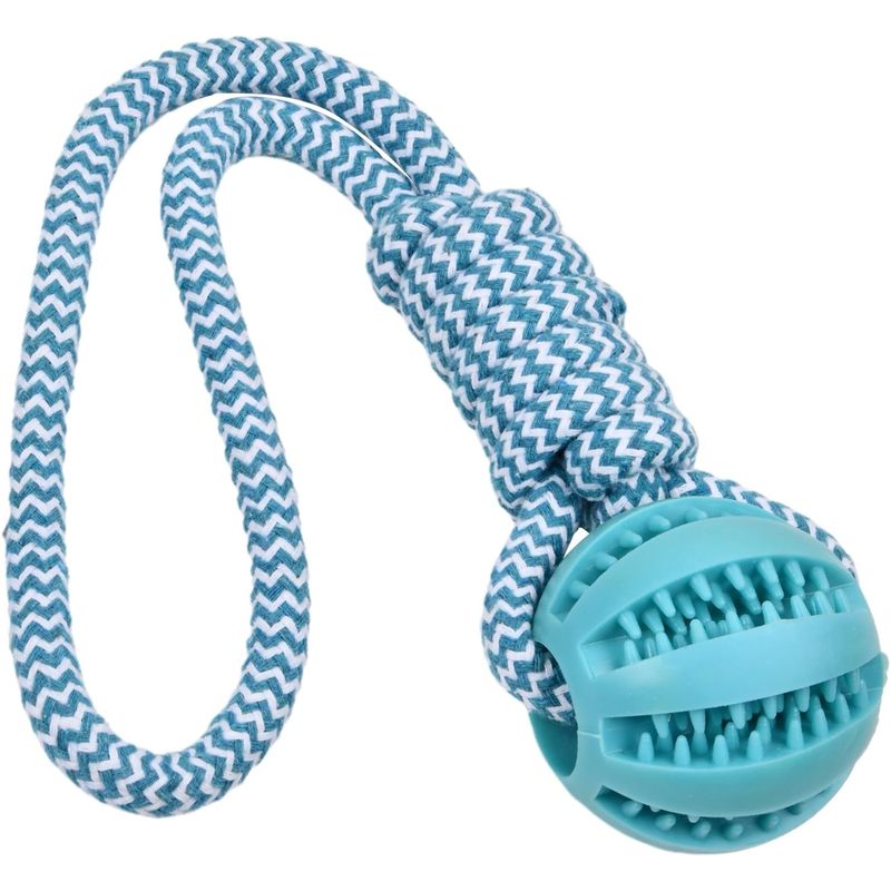 Indestructible Dog Chew Toy - Volumoon Ball am Seil - Unzerstörbares