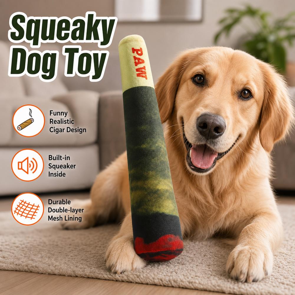 Indestructible Dog Chew Toy - Interaktives Hundespielzeug mit Geräuschfunktion, Zigarrenform, für