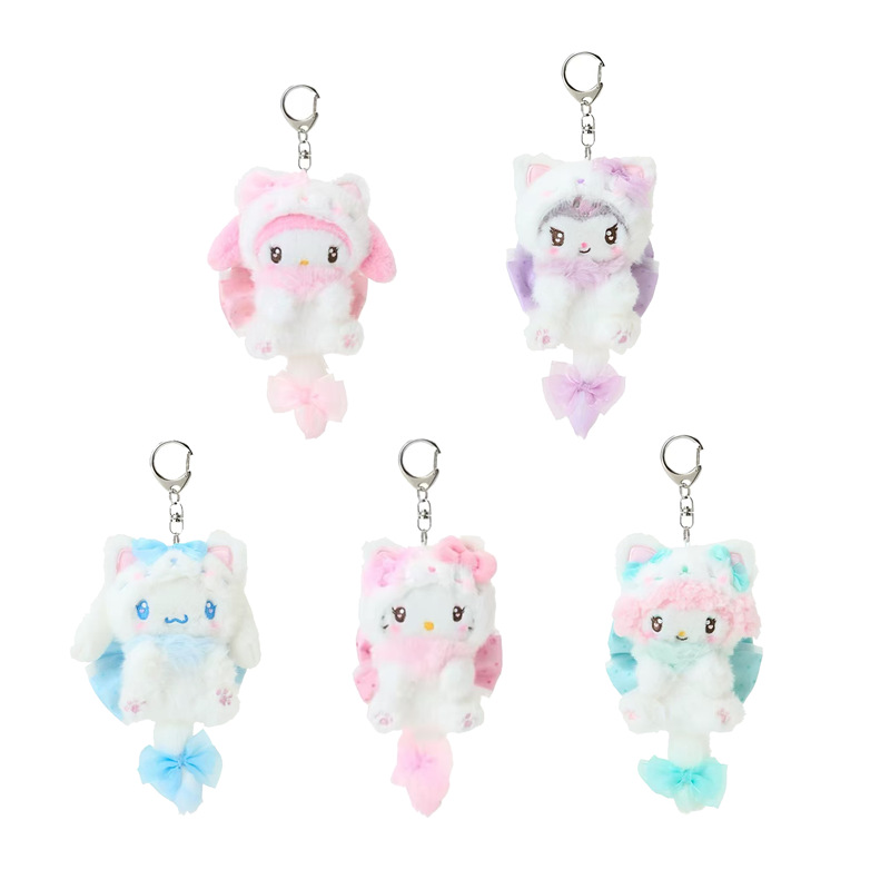 Cat Toys - Hello Kitty Creme-Katze Schleifenknoten-Kostüm Großer Schwanz