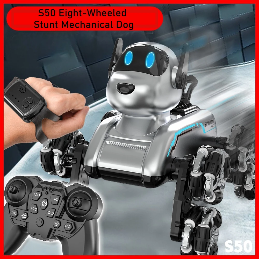 Dog Toys - S50 Intelligenter Roboterhund, Gestenerkennung, Formschaltung, Achtrad-Stunt,