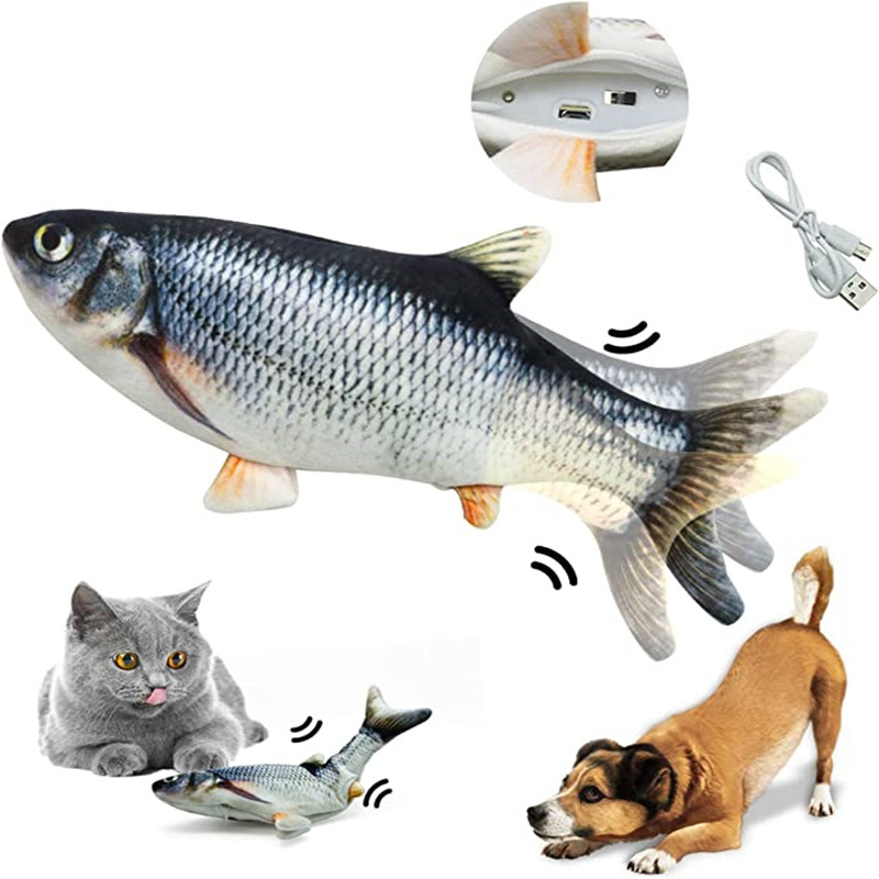 Electric Floppy Fish Dog Toy - Katzenspielzeug Fisch USB-Aufladbar Interaktiver Elektrischer Schwimmfisch