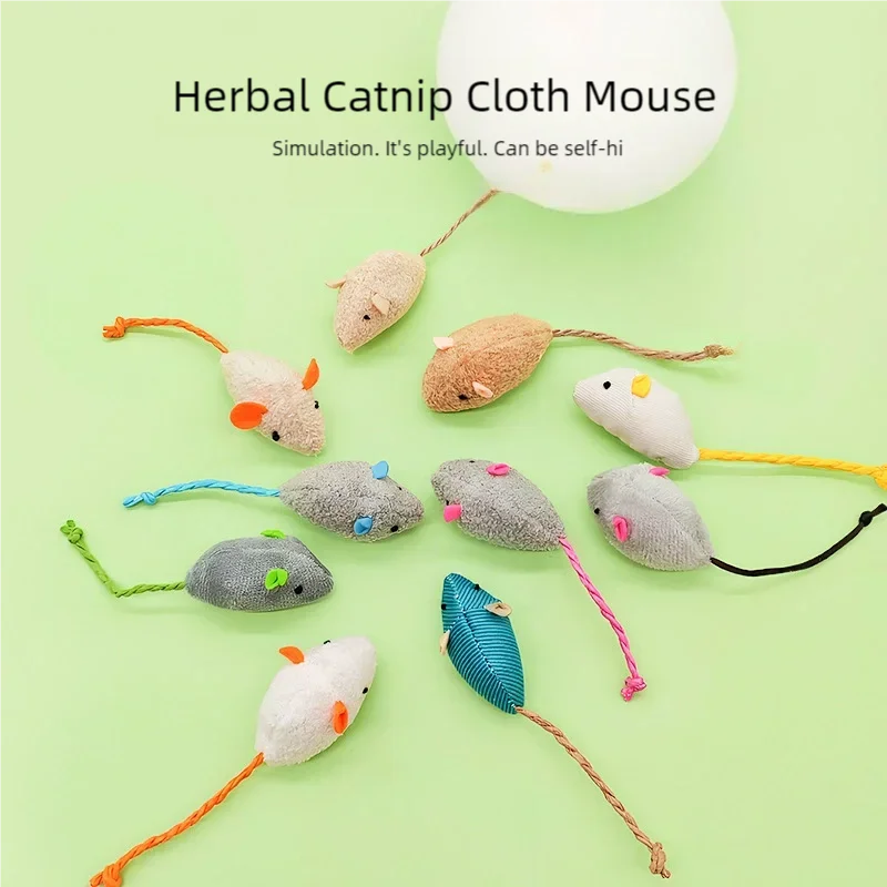 Catnip Interactive Plush Mouse - Katzenminze-Mäuse als Haustierspielzeug, lustiges Plüschmaus-Spielzeug für