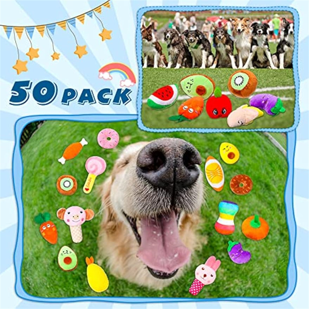 50 Stück/Packung Hunde-Quietsc – Interactive Squeaky Plush Dog Toy Bewertung und Preis