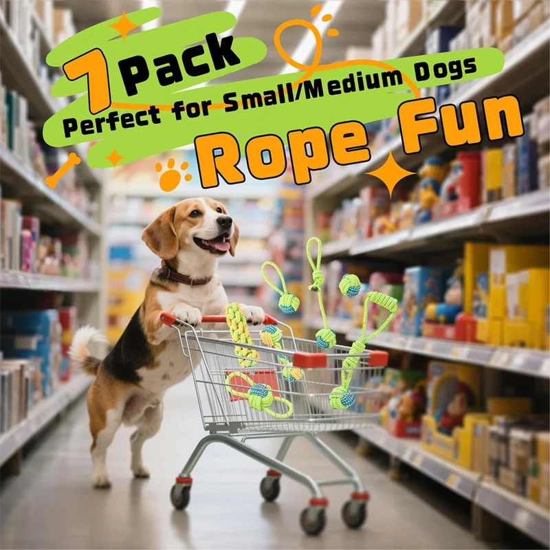1/7er-Pack Robuste Hunde-Zerrs – Dog Rope Toy Aggressive Chewers Bewertung und Preis